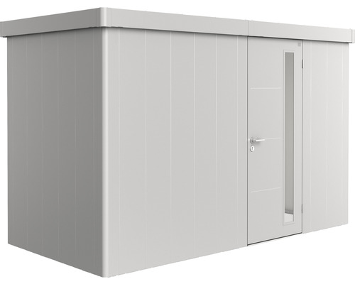 Abri de jardin biohort Neo 1D porte standard 347,5 x 179,5 cm argent métallique