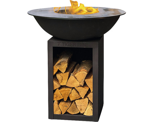 Brasero Tiger Fire avec compartiment à bois