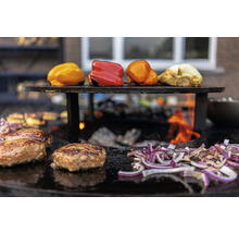 Barbecue avec légumes, oignons et viande
