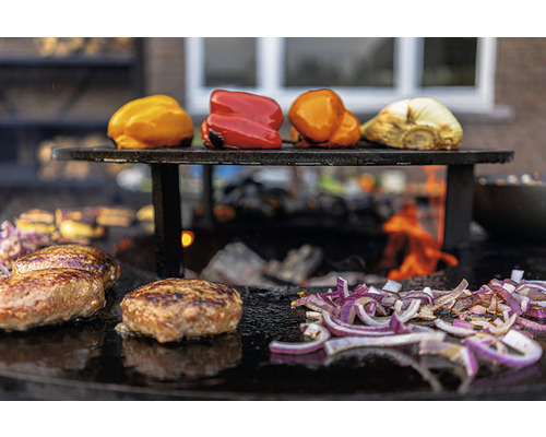 Grill mit Gemüse, Zwiebeln und Fleisch
