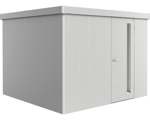 Abri de jardin biohort Neo 3C porte standard 291,5 x 291,5 cm argent métallique Abri de jardin avec porte et fenêtre