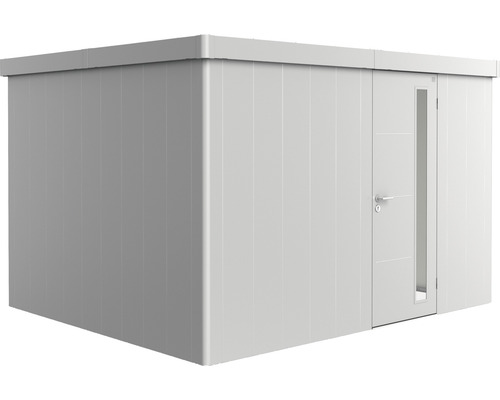 Abri de jardin biohort Neo 3D porte standard 347,5 x 291,5 cm argent métallique