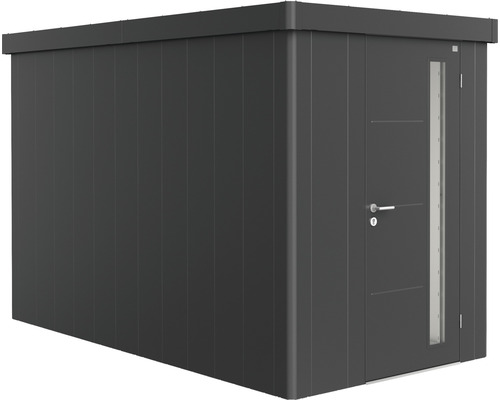 Abri de jardin biohort Neo 4A porte standard 179,5 x 347,5 cm gris foncé métallique