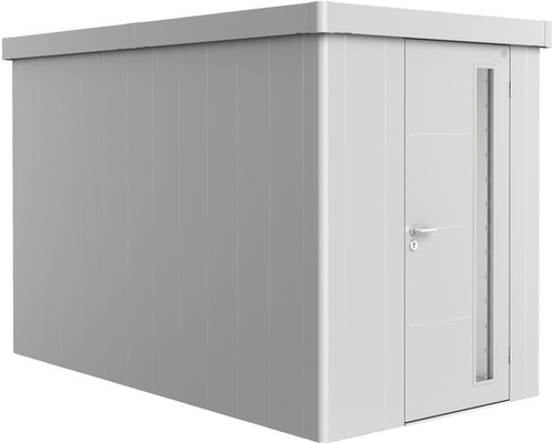 Abri de jardin biohort Neo 4A porte standard 179,5 x 347,5 cm argent métallique Abri de jardin avec porte et fenêtre