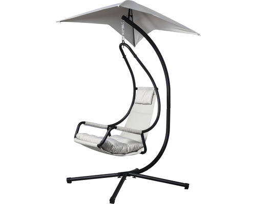 Chaise de jardin SenS-Line garden furniture 104 x 120 x 210 cm acier gris Fauteuil suspendu avec protection solaire pour l''extérieur