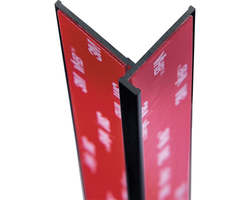 Aussen-Eckverbinder Schulte Decodesign 2550 mm schwarz für 3 mm Duschrückwände