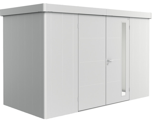 Remise à outils biohort Neo 1D double porte 348 x 180 cm argent-métallique Abri de jardin avec double porte et fenêtre latérale