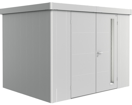 Remise à outils biohort Neo 2C double porte 292 x 236 cm argent-métallique Abri de jardin avec porte et fenêtre