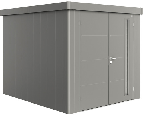 Remise à outils biohort Neo 3B double porte 235,5 x 291,5 cm gris quartz-métallique