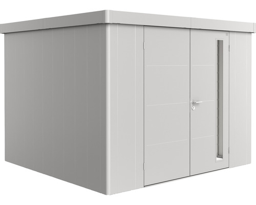 Remise à outils biohort Neo 3C double porte 291,5 x 291,5 cm argent-métallique Abri de rangement spacieux avec porte double et fenêtre