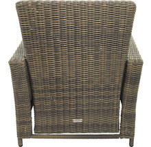 Gartenstuhl aus Polyrattan von hinten