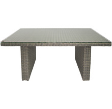 Gartentisch mit Glasplatte und Rattangeflecht