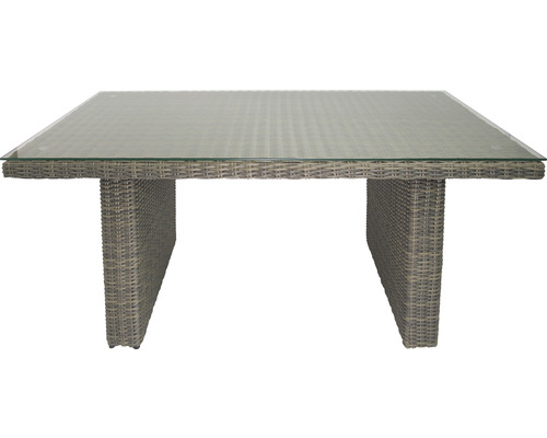 Gartentisch mit Glasplatte und Rattangeflecht