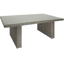 Gartentisch mit Glasplatte und Rattanoptik