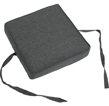 Graues Stuhlkissen mit Bändern zur Befestigung