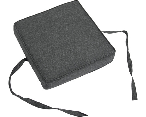 Graues Stuhlkissen mit Bändern zur Befestigung