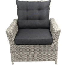 Rattansessel mit Sitzkissen und Rückenkissen