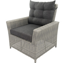 Gartensessel aus Rattan mit Sitz- und Rückenkissen