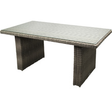 Gartentisch mit Glasplatte und Rattanoptik