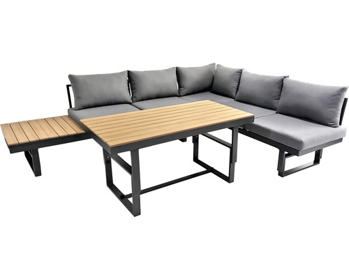 Ensemble de salon de jardin avec canapé d''angle, table et espace de rangement