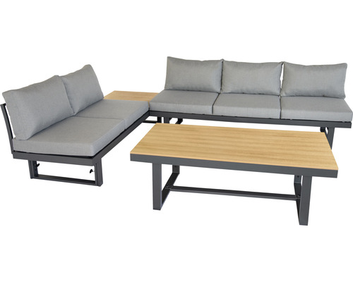Ensemble de salon de jardin avec canapé, élément d''angle et table pour l''extérieur