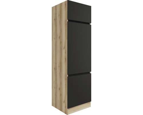 Armoire pour réfrigérateur Optifit pour armoire pour réfrigérateur encastré 88 cm Noah420 lxpxh 60x57,1x206,8 cm anthracite mat démontée tirant réversible (montage à gauche ou à droite)