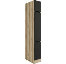 Armoire haute avec deux tiroirs aspect bois et anthracite