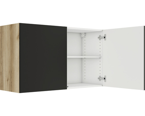 Optifit Hängeschrank Noah420 BxTxH 100x34,6x57,6 cm anthrazit matt zerlegt Hängeschrank mit zwei Türen und Einlegeböden