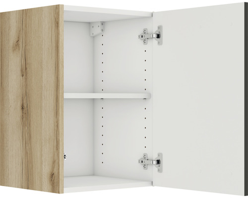 Élément haut ouvert avec étagère et porte en bois