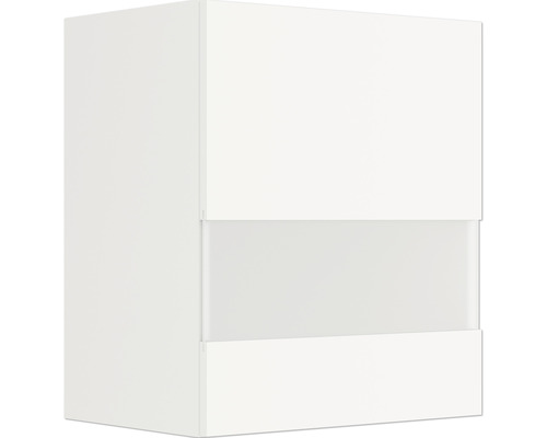 Armoire suspendue Optifit avec porte en verre Luca932 lxpxh 50x34,6x57,6 cm blanc mat démontée tirant réversible (montage à gauche ou à droite)