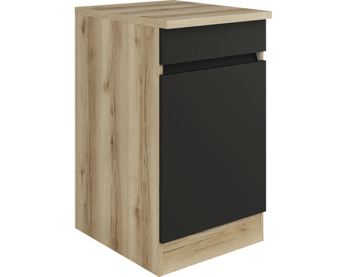 Optifit Spülenschrank Noah420 BxTxH 50x60x88 cm anthrazit matt zerlegt Anschlag reversibel (links oder rechts montierbar)