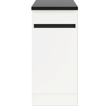 Meuble bas blanc avec plan de travail noir
