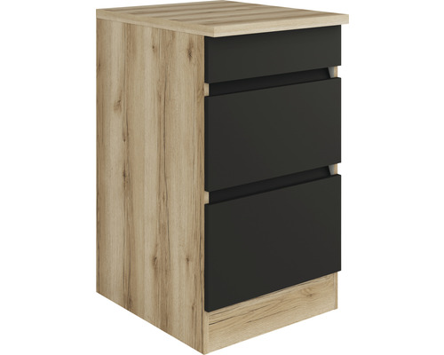 Table de chevet avec trois tiroirs