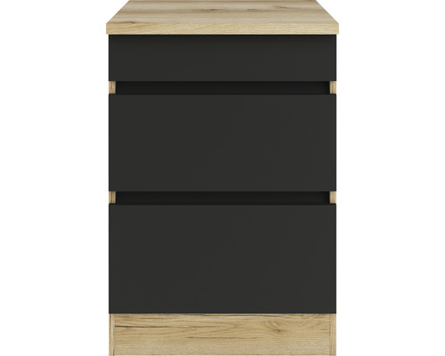 Table de chevet avec trois tiroirs