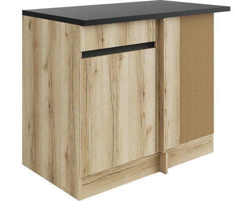 Meuble bas de cuisine avec tiroir et plan de travail noir