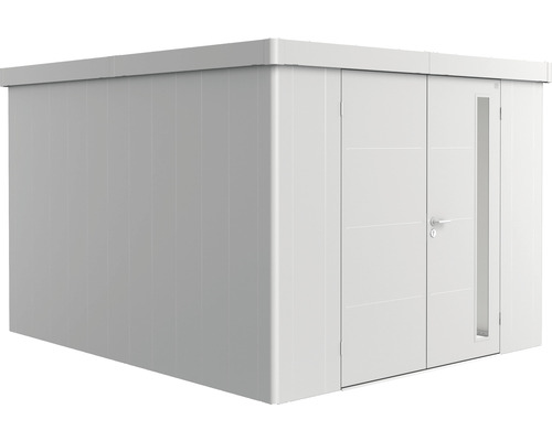 Remise à outils biohort Neo 4C double porte 291,5 x 347,5 cm argent-métallique Abri de jardin avec porte double et fenêtre latérale