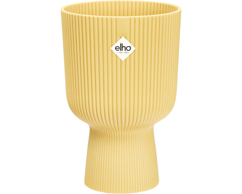 Cache-pot elho Vibes fold coupe plastique Ø 13,9 cm h 14,5 cm jaune