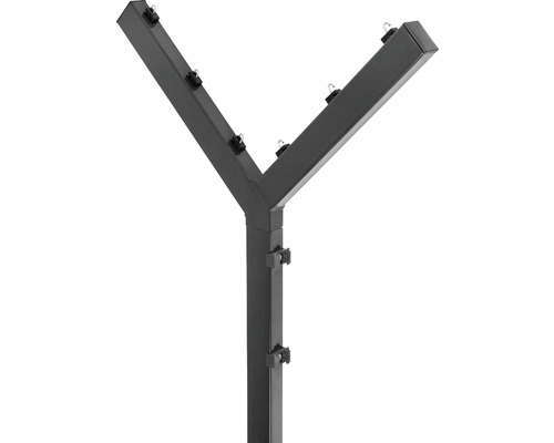 Rehausse de poteau en Y pour poteau 60 x 40 mm avec 6 supports de fil et capuchon de poteau anthracite