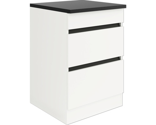 Table de chevet avec deux tiroirs et plateau