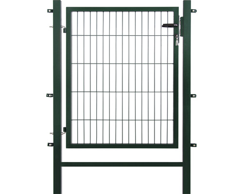 Portillon grillagé simple 100 x 100 cm avec 2 poteaux de portail 6 x 6 cm vert