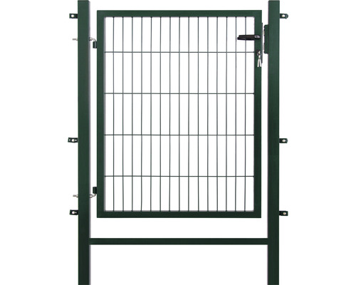 Portillon grillagé simple 100 x 100 cm avec 2 poteaux de portail 6 x 6 cm vert Portail de jardin avec serrure et clé