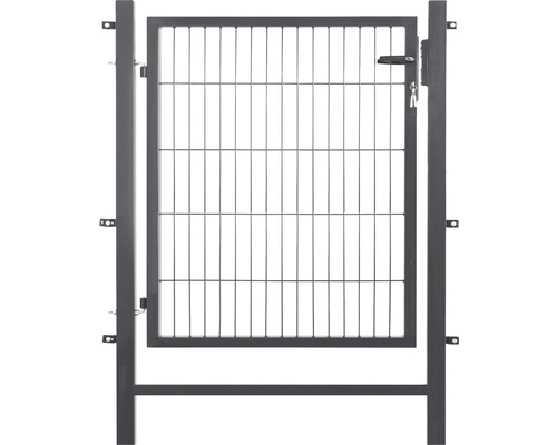 Portillon grillagé simple 100 x 100 cm avec 2 poteaux de portail 6 x 6 cm anthracite