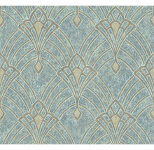 Vliestapete 38094-2 Mata Hari Art-Deco blau