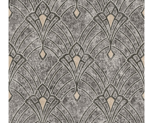 Papier peint intissé 38094-4 Mata Hari Art-Deco noir Papier peint avec motif graphique Art déco