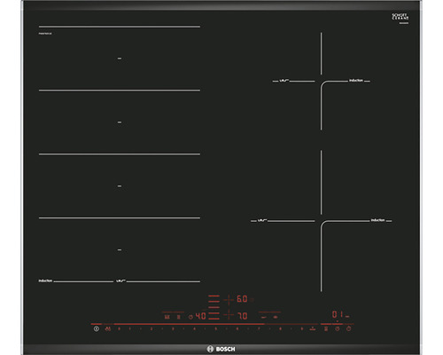 Plaque de cuisson à induction avec cadre Bosch PXE675DC1E 60 cm 4 zones de cuisson autonomes