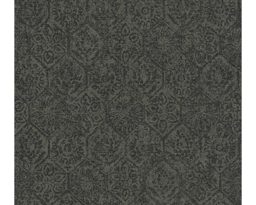 Papier peint intissé 38022-3 Cuba baroque noir gris Papier peint à motif floral