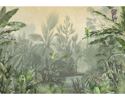Papier peint panoramique intissé DD120244 Cuba GreenJunglePar vert 4 parties 400 x 280 cm