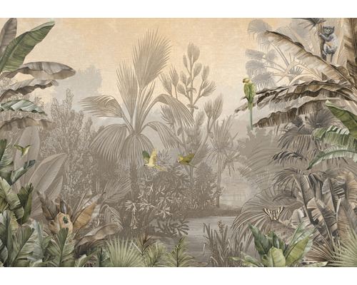 Papier peint panoramique intissé DD120245 Cuba SepiaJunglePar beige 4 parties 400 x 280 cm