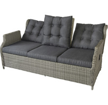 Graues 3er Gartensofa mit Kissen