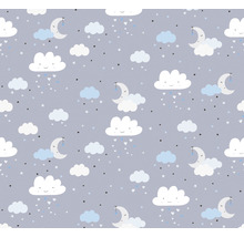 Motif avec nuages, lunes, cœurs et étoiles